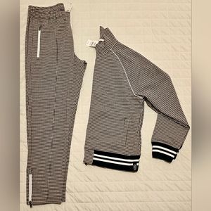 New! Men's Todd Snyder Tan Italian Houndstooth Tracksuit Set